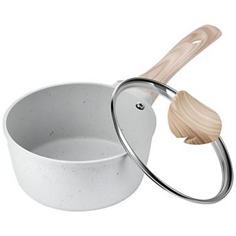 Aluminum Saucepan Nonstick with Detachable Handle and Tempered Glass Lid - 1 pc