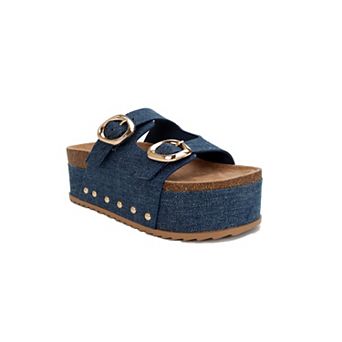 Yoki Camila-61 Women's Platform Studded Double Buckle Sandals