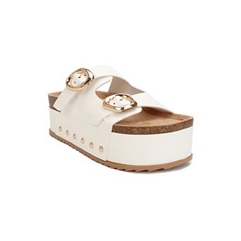 Yoki Camila-61 Women's Platform Studded Double Buckle Sandals