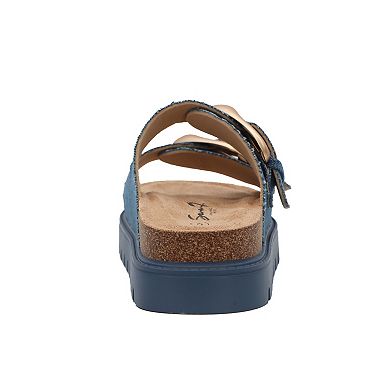Yoki Carissa Women's Slip-On Chunky Double Buckle Sandals