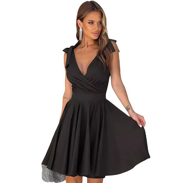 slim fit summer dresses Black Strapless A-Line Mini Dress – Sexy Summer Style Black / S
