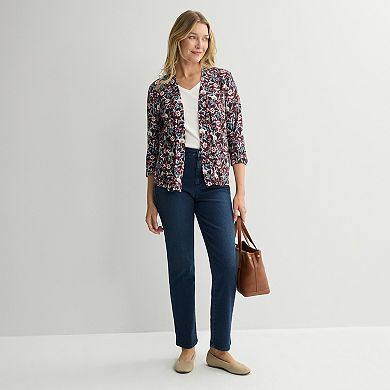 Women's Croft & Barrow® 3/4 Sleeve Knit Cardigan