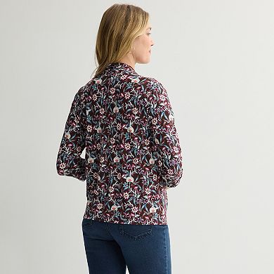Women's Croft & Barrow® 3/4 Sleeve Knit Cardigan