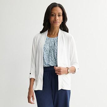Women's Croft & Barrow® 3/4 Sleeve Knit Cardigan