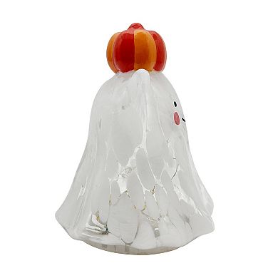 Celebrate Together™ Halloween LED Confetti Glass Ghost with Pumpkin Hat Table Decor