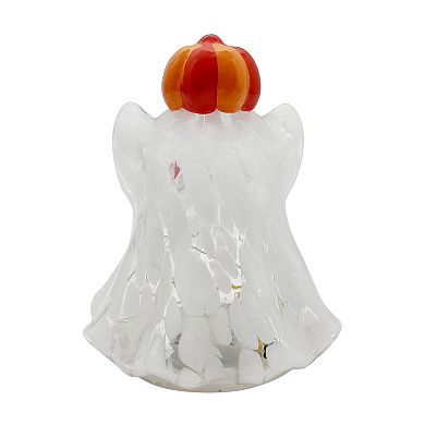 Celebrate Together™ Halloween LED Confetti Glass Ghost with Pumpkin Hat Table Decor