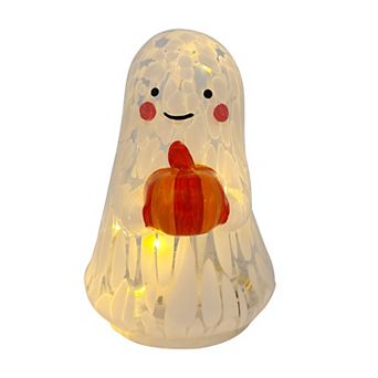 Celebrate Together™ Halloween LED Confetti Glass Ghost with Pumpkin Table Decor