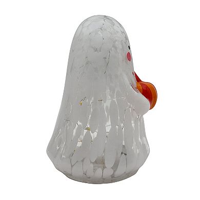 Celebrate Together™ Halloween LED Confetti Glass Ghost with Pumpkin Table Decor