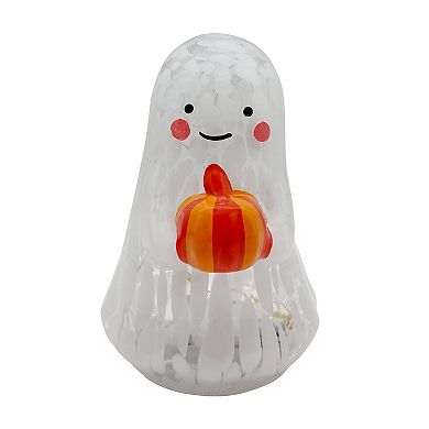 Celebrate Together™ Halloween LED Confetti Glass Ghost with Pumpkin Table Decor