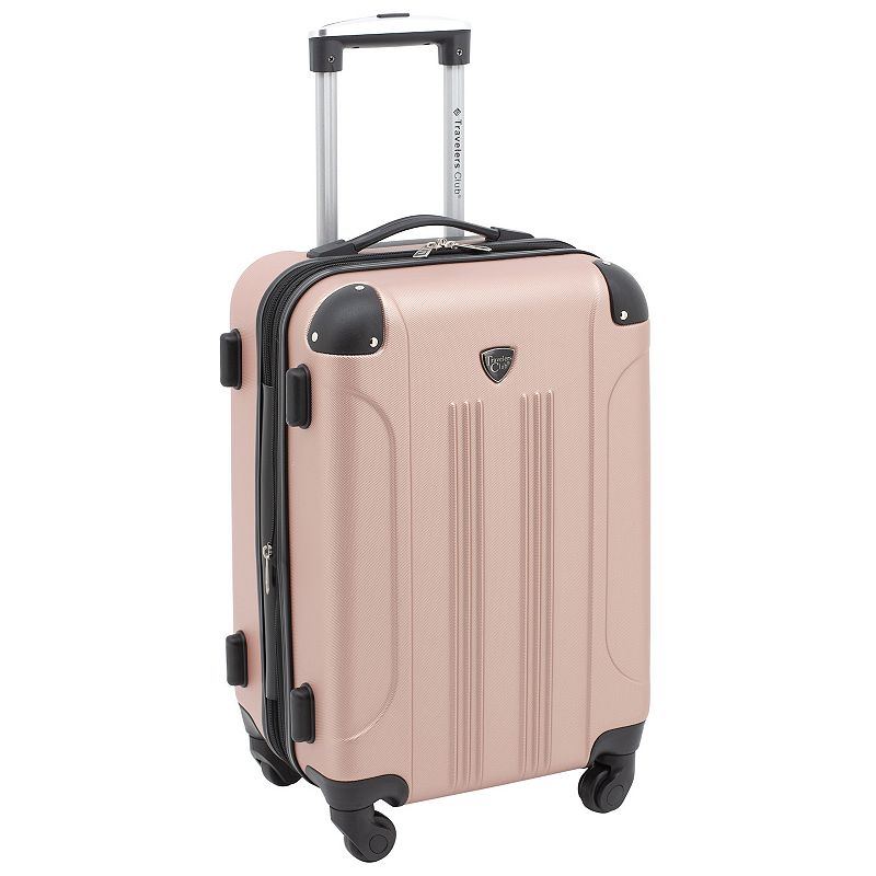 Travelers Club Chicago 20-inch Expandable Hardside Spinner Luggage, Rose Gold