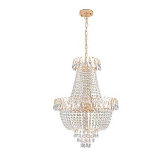 ELEMENT ACE Large Crystal Chandelier Ceiling Light for Living Room & Dining Room