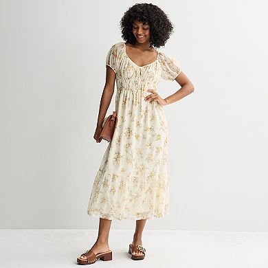 Juniors' Pink Republic Floral Lace Midi Dress