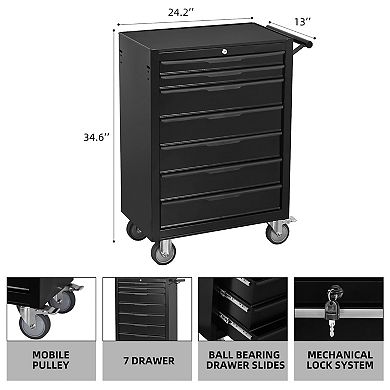 ELEMENT ACE Large Capacity Rolling Tool Chest Cabinet with 7 Lockable Drawers