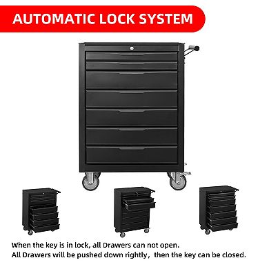 ELEMENT ACE Large Capacity Rolling Tool Chest Cabinet with 7 Lockable Drawers