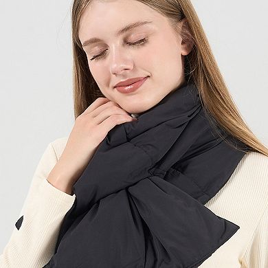 Women’s Puffer Style Quilted Scarf with Plush Lightweight Padding and Smooth Modern Texture Designed