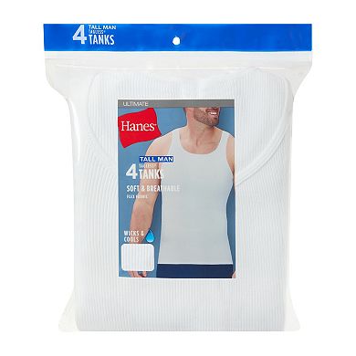 Big & Tall Hanes® 4-Pack ComfortSoft Tank Top Undershirts