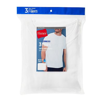 Big & Tall Hanes® 3-Pack Ultimate® ComfortSoft Crewneck T-Shirts