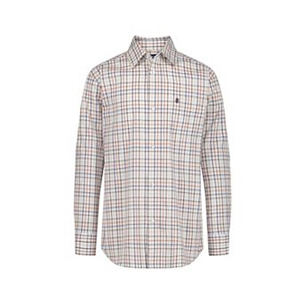 Boys 8-20 IZOD Long Sleeve Button Front Woven Plaid Shirt