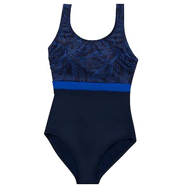 Women's Little Dolfin Aquashape Color Block Scoop Back Swimsuit