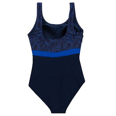 Women's Little Dolfin Aquashape Color Block Scoop Back Swimsuit