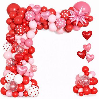 164 pc Valentines Balloon Arch Kit with XOXO LOVE Foil Balloons & Party Decor for Weddings