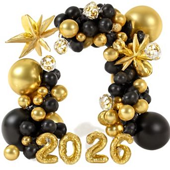 Black & Gold Balloon Arch Kit Party Decorations for Birthday, Bachelorette, Graduation & More