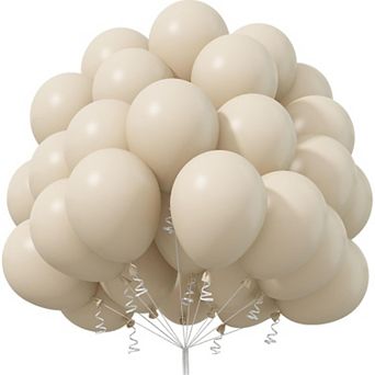 Sand White Balloons 50 pc 12-Inch Beige Cream Matte Balloons for Parties