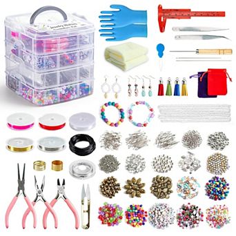 1960 pc Jewelry Making Kit for Adults, Beads, Findings, Wire for Bracelets, Necklaces & Earrings