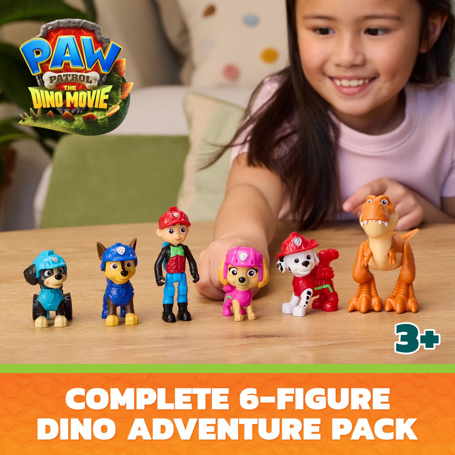 Детские фигурки Paw Patrol The Dino Movie Dino Adventure Pack 6-Figure Action Figures Set — фото 2