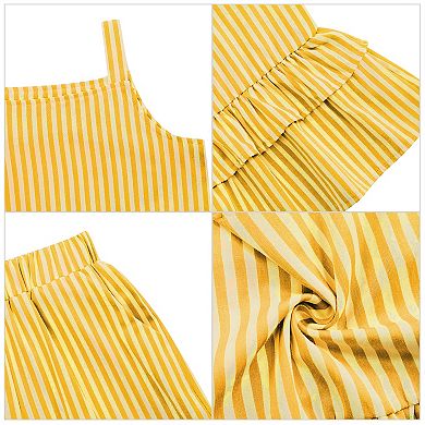 Girls Tank Top Wide Leg Pants Two Piece Outfit