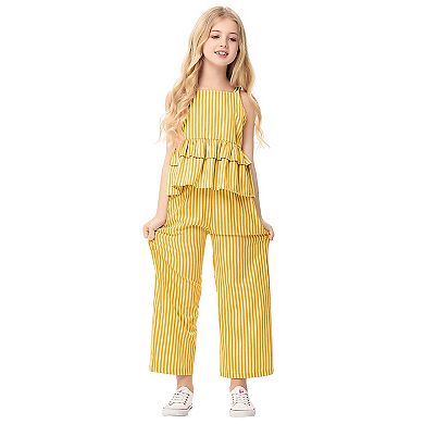 Girls Tank Top Wide Leg Pants Two Piece Outfit
