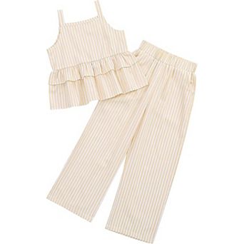 Girls Tank Top Wide Leg Pants Two Piece Outfit