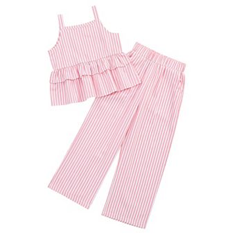 Girls Tank Top Wide Leg Pants Two Piece Outfit