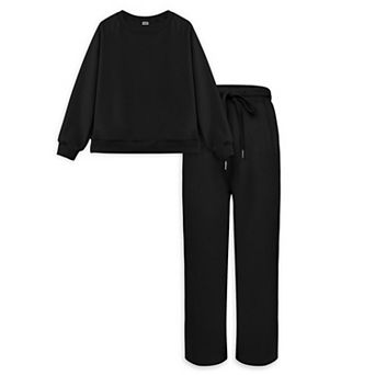 Girls Two Piece Outfits Long Sleeve Sweatshirt and Sweatpants Fashion Tracksuits Sets