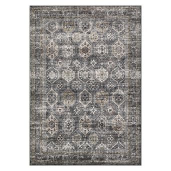 Vintage Distressed Floral Print Area Rug for Dining Room Machine Washable Non Slip Rug for Bedroom