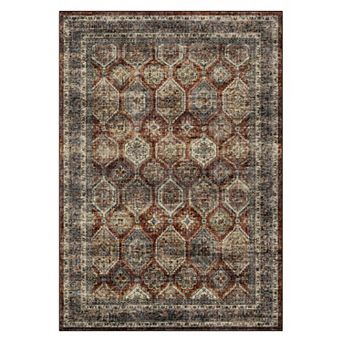 Vintage Distressed Floral Print Area Rug for Dining Room Machine Washable Non Slip Rug for Bedroom