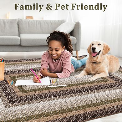 Modern Texture Brocade Print Area Rug Ultra Thin Non Slip Non Shedding Washable Mat for Living Room