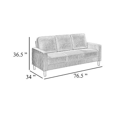 Cey Sofa, Corduroy Upholstery, Modern Style Legs