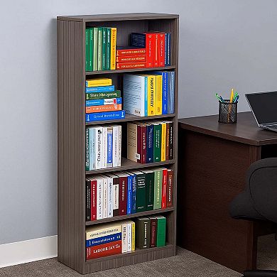 Vin 5 Shelf Bookcase, Wood Fused Melamine