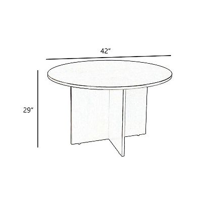 Zoa Round Office Meeting Table with Cross Base