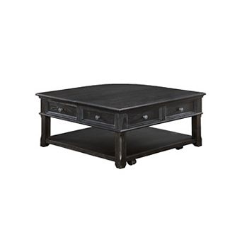 Riel Cocktail Coffee Table w Storage, 38 Inch Lift Top, Charcoal Black