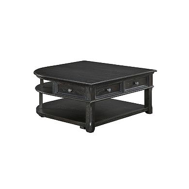 Riel Cocktail Coffee Table w Storage, 38 Inch Lift Top, Charcoal Black