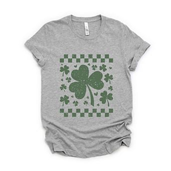 Clovers Checkered Distressed - Women's Short Sleeve Graphic T-Shirt