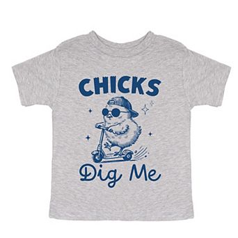Chicks Dig Me Scooter - Toddler Short Sleeve Graphic T-Shirt