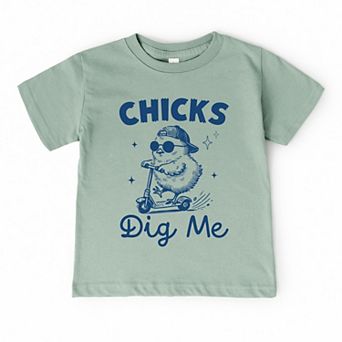 Chicks Dig Me Scooter - Toddler Short Sleeve Graphic T-Shirt