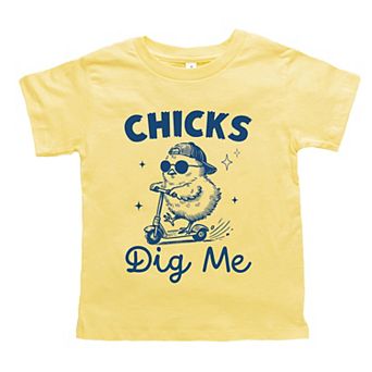 Chicks Dig Me Scooter - Toddler Short Sleeve Graphic T-Shirt