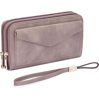 AKSZRI Women's RFID Wristlet Wallet - Large Capacity Purse with Multi-Card Holder