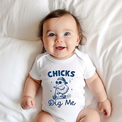 Chicks Dig Me Scooter - Baby Short Sleeve Graphic Bodysuit