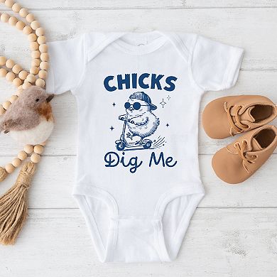 Chicks Dig Me Scooter - Baby Short Sleeve Graphic Bodysuit
