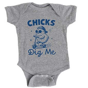 Chicks Dig Me Scooter - Baby Short Sleeve Graphic Bodysuit